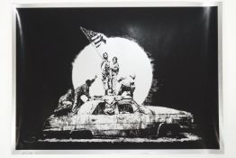 Banksy (B 1974) 'Silver Flag', screen print on silver foil coated chromalux paper with full margins,