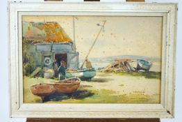 Frank Duffield, Bristol Savages, Low tide, watercolour, signed lower right,