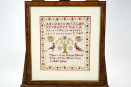 A sampler by Mercy Ann Underwood 1847,