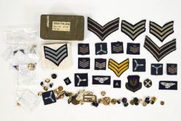 An assortment of RAF badges,