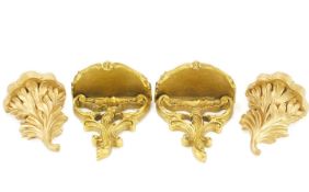 Two pairs of wall brackets in the 18th century style, with simulated gilding,