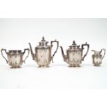 A Victorian silver plated four piece tea service, by James Dixons & Sons,