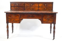 A late Regency mahogany writing desk/table,