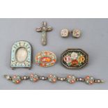 A collection of five items of micro mosaic jewellery,