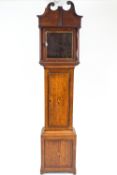 A Georgian oak long case clock case (no movement),