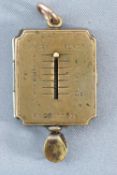 A Joseph Allen brass letter scale and stamp case combined