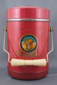 A 1960's tin Wei Kit of Hong Kong vacuum Tiffin canister on a strap handle,