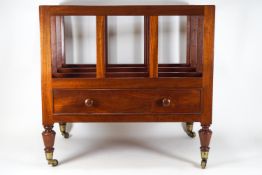 A mahogany late Georgian style canterbury of plain rectangular form,