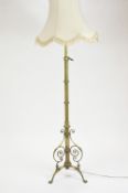 A Hart, Son, Peard & Co of London, brass extending standard lamp,