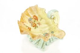 A Royal Worcester blush ivory shell shaped dish,