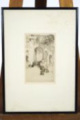 Maurice Achenes, Pont de la Tournelle, Paris, etching, signed in pencil and numbered 7/100,