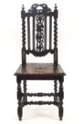 A 19th century oak Elizabethan Revival dining chair,