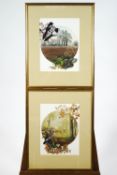 Caroline Manning, two forest scenes, watercolour,