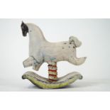 A Studio pottery figure of a rocking horse by Lawson Rudge, signed,