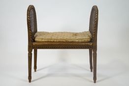 A gesso gilt window seat of small proportions,