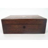 A Victorian rosewood writing slope, the top ivory inset plaque,