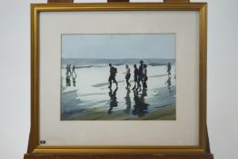 Marilyn Allis, Beach, On the Beach, watercolour, signed lower left,