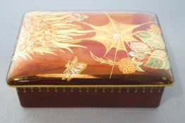 A Carlton ware 'Rouge Royale' box and cover, printed factory marks and original paper label,