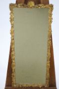 A 19th century rectangular wall mirror with moulded plaster and gilt frame,