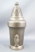 A pewter sugar caster by Frank Cobb and Company, Sheffield, impressed marks to base,