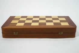 A chess set and board, the board of folding case form with rounded corners,