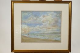 Rowland Hill, beach scene, pastel, signed lower right,