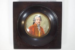 H Dallery, Portrait miniature of a gentleman ,signed together with another of Napoleon