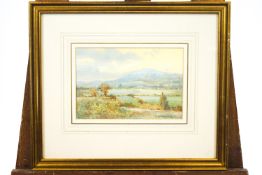 Gordon Benningfield, Mild the Mist upon the Hill, watercolour and bodycolour, signed lower right,