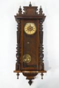A 19th century mahogany Vienna style wall clock,
