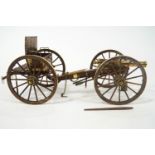 A Cannon craft oak and brass scale model of an American Civil War gun on carriage,