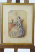 English school, 19th century, Portrait of a lady said to be Miss Elizabeth Howlett, watercolour,