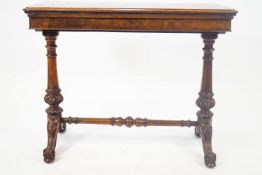 A 19th century walnut side table with rectangular shaped top