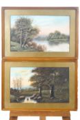 A Graham, landscapes, gouaches, signed lower right,