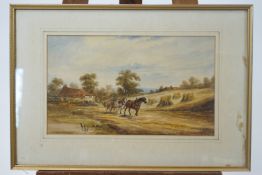 William Oliver, A Carting scene, watercolour, signed lower right 1836,