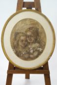 A Butls, Portrait of two children, pastel, signed and dated 1894 lower right, 50cm x 42cm,