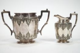 A Victorian silver plated four piece tea service, by James Dixon & Sons,