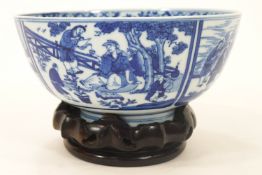 A Chinese porcelain blue and white bowl,