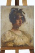 Continental school, A portrait of a Gibson style girl, oil on canvas,