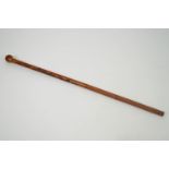 A Japanese carved bamboo cane walking stick,