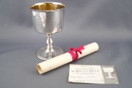 A Barker Ellis silver York goblet,