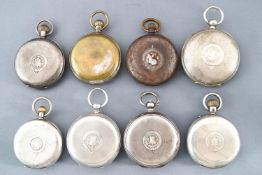 A collection of silver cased pocket watches (10) together with three base metal pocket watches ....