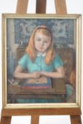 G Roth, Portrait of a young girl, pastel, signed and dated 1956 lower right,