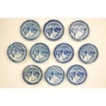 A set of nine 19th century child's Pearlware dolls house plates,