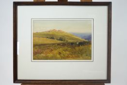 W E W, Cattle in landscape, watercolour, signed with initials lower left,