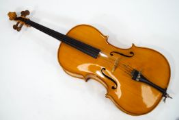 An Andreas Zeller 3/4 cello with solid back, 655mm,