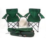 A group of four folding fishing/sports chairs
