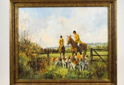 P Donnithorne, The Berkeley Hunt in Berkeley Park, Waiting for the Fox, oil on canvas,