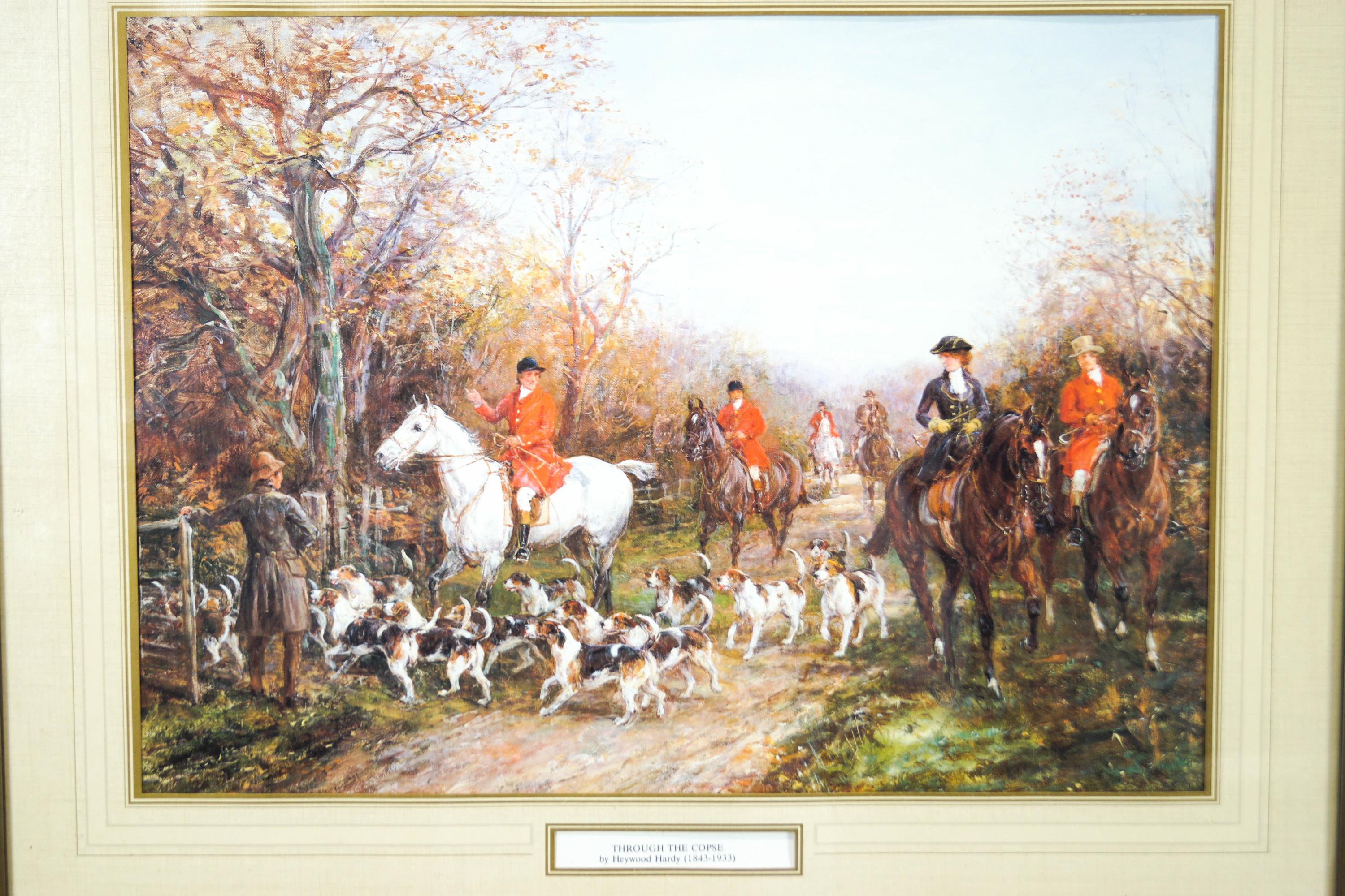 Arthur A Davis, The Hounds, chromolithograph together with hunting photographs and another print - Image 3 of 8