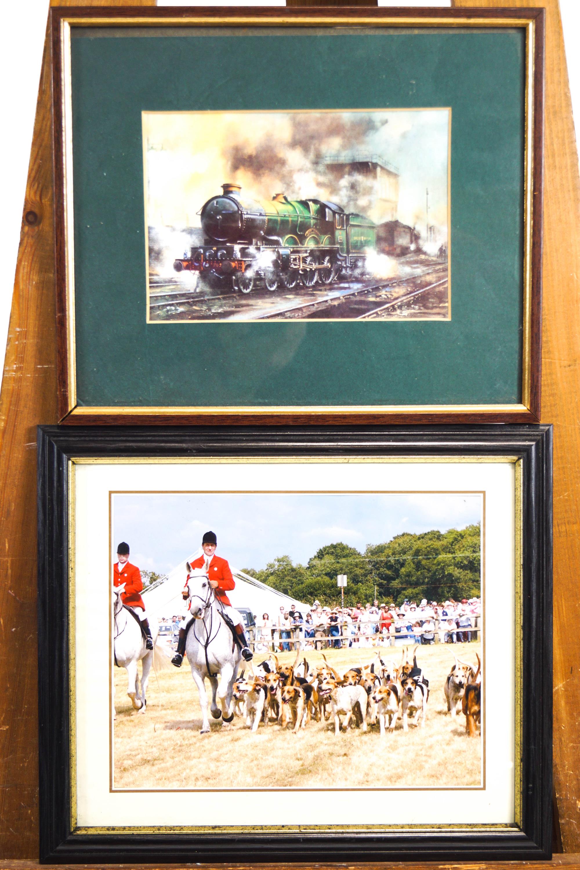 Arthur A Davis, The Hounds, chromolithograph together with hunting photographs and another print - Image 5 of 8