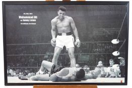 A Muhammed Ali v Sonny Liston print, 'First Minute, First Round',